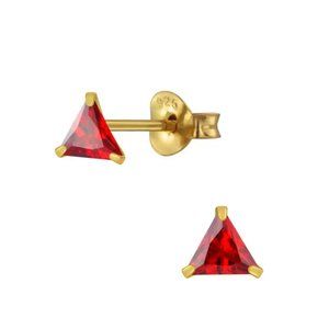 Red Gold Triangle Earrings